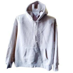 TNA Oversized Casual Retro Cozy Grey Solid Slouchy Fleece Hoodie Sweater. Size 3